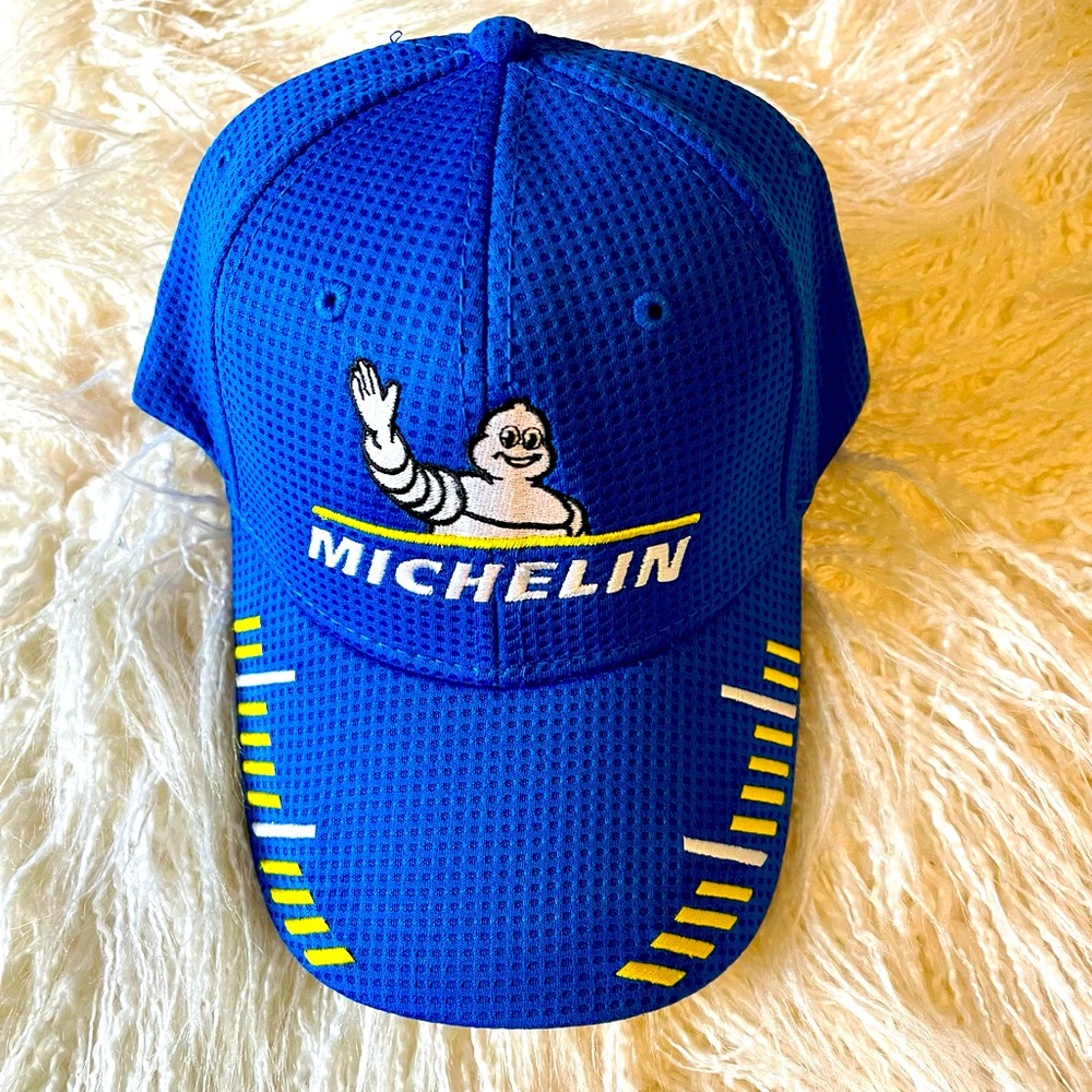 MICHELIN Man Hat Cap Blue Yellow Polyester NWOT